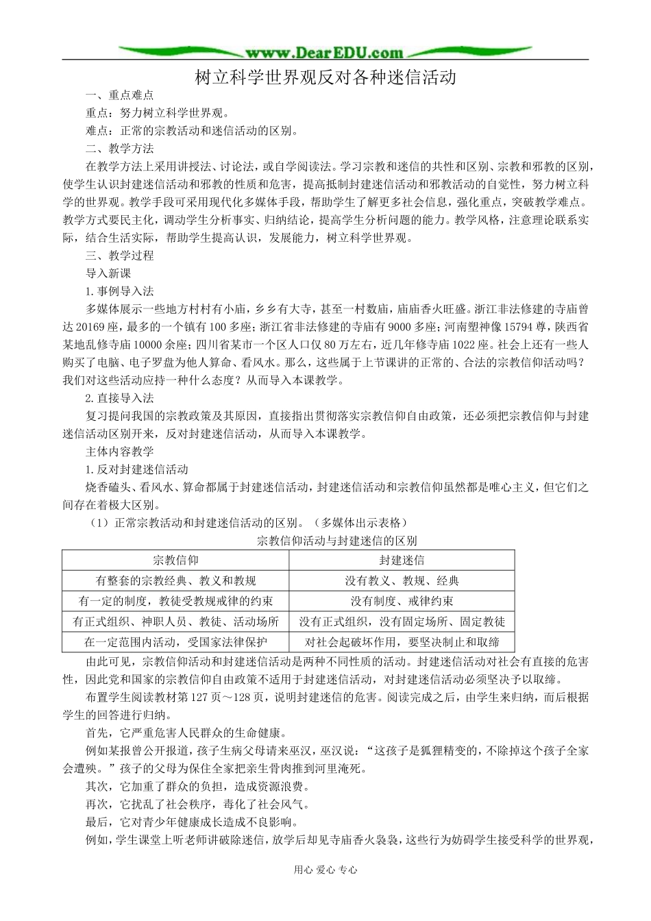 高三政治树立科学世界观反对各种迷信活动_第1页