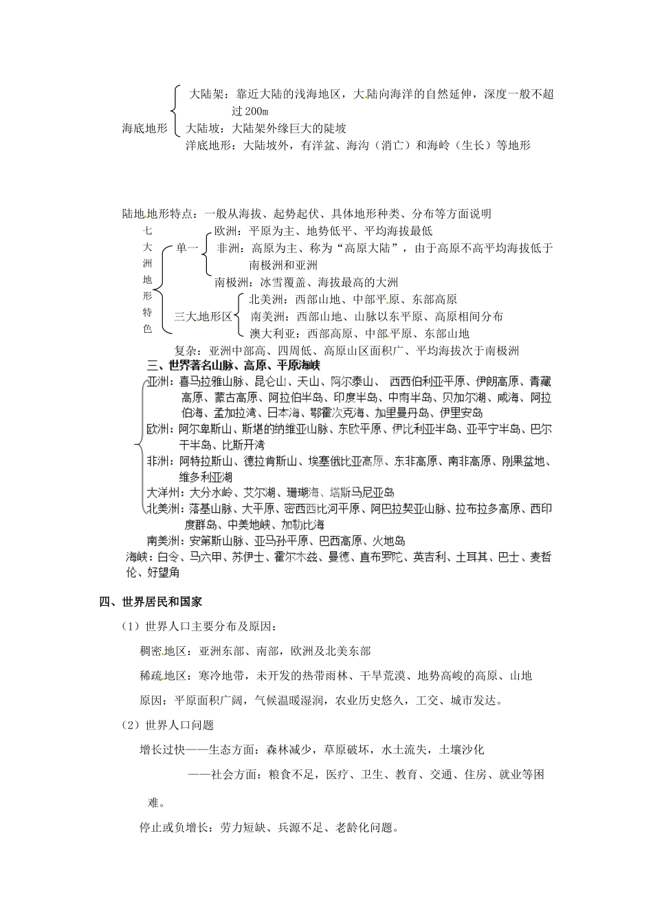 高中地理校本课程 世界地理 1.1世界陆地与海洋、居民与国家教案-人教版高中全册地理教案_第2页