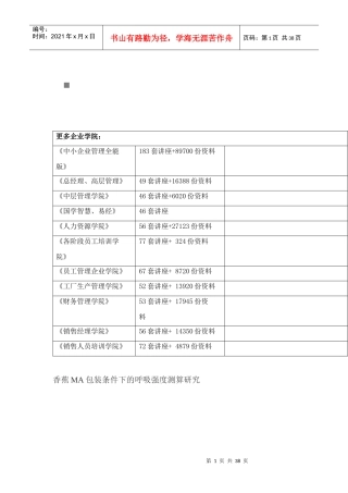 包装印刷香蕉MA包装条件下的呼吸强度测算