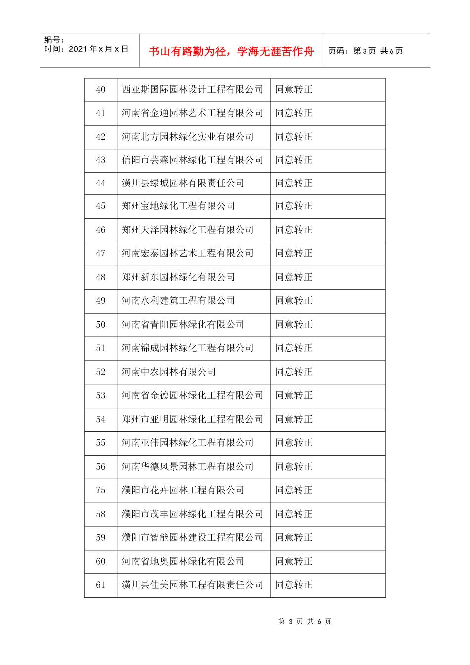 91家城市j 园林绿化企业二级资质转正审查意见表_第3页