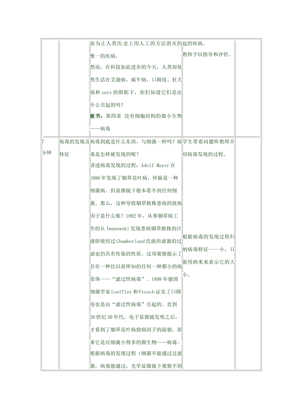 七年级生物上册 第二单元 第三章 第一节 病毒教案 （新版）济南版-（新版）济南版初中七年级上册生物教案_第2页