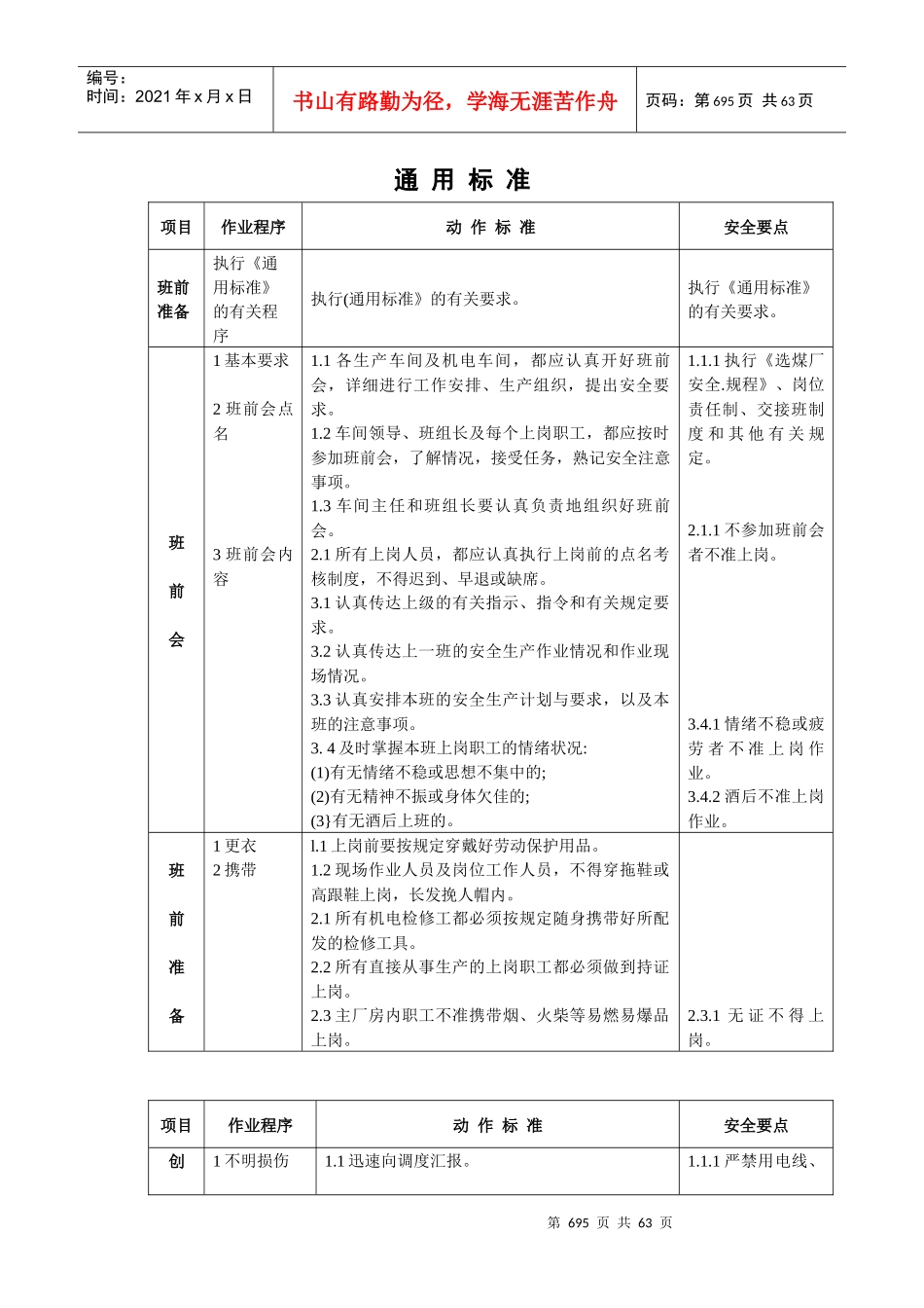 兖矿集团煤矿岗位标准化作业标准693-762_第2页
