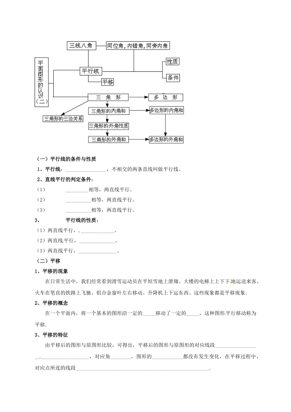 七年级数学下册 7 平面图形的认识（二）复习教案 （新版）苏科版-（新版）苏科版初中七年级下册数学教案_第2页