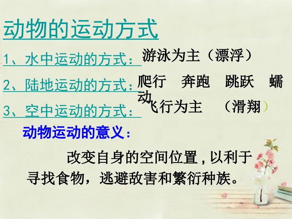 七年级生物上册 2.2.3 动物的运动课件 （新版）济南版_第3页