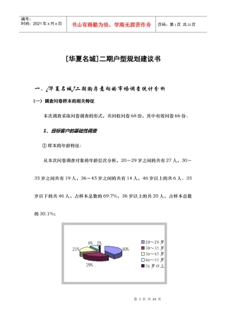 [房地产][华夏名城]二期户型规划建议书