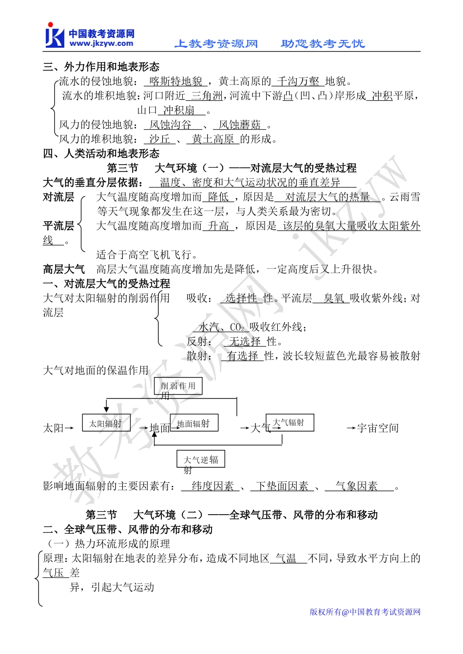 高中地理湘教版必修1境中的物质运动和能量交换_第3页
