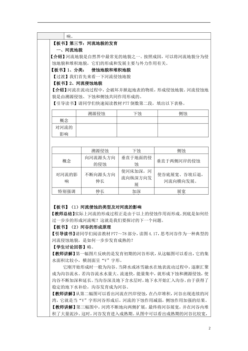 高中地理 《河流地貌的发育》教案9 新人教版必修1_第2页