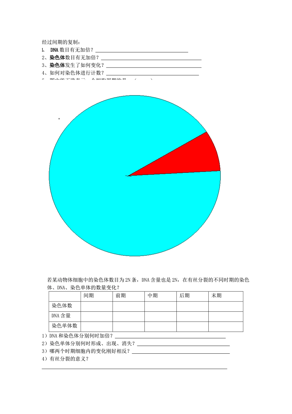 高中生物 5—1、细胞增殖教案 （学生版） 必修1_第2页