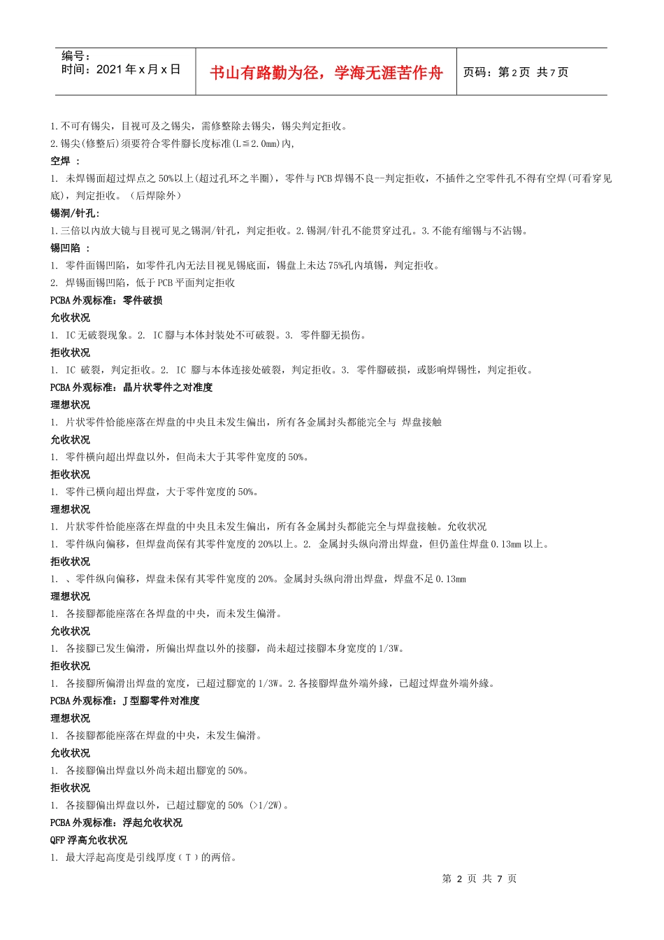 PCB板 A检验规范_第2页