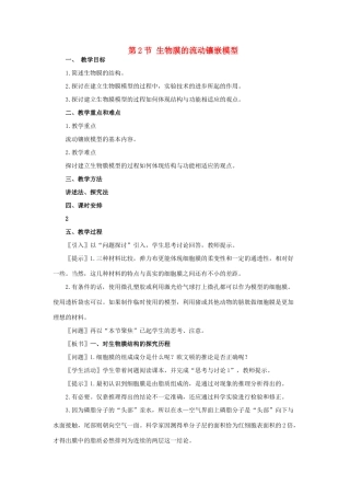 第2节 生物膜的流动镶嵌模型