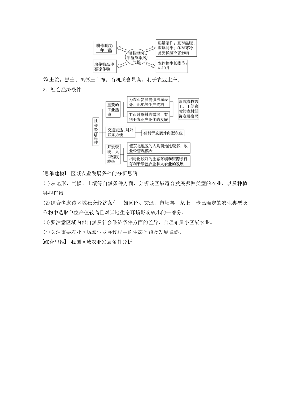 版高考地理新导学大一轮复习 第三册 第四单元 区域综合开发与可持续发展 第35讲 农业与区域可持续发展——以东北地区为例讲义（含解析）鲁教版-鲁教版高三第三册地理教案_第2页