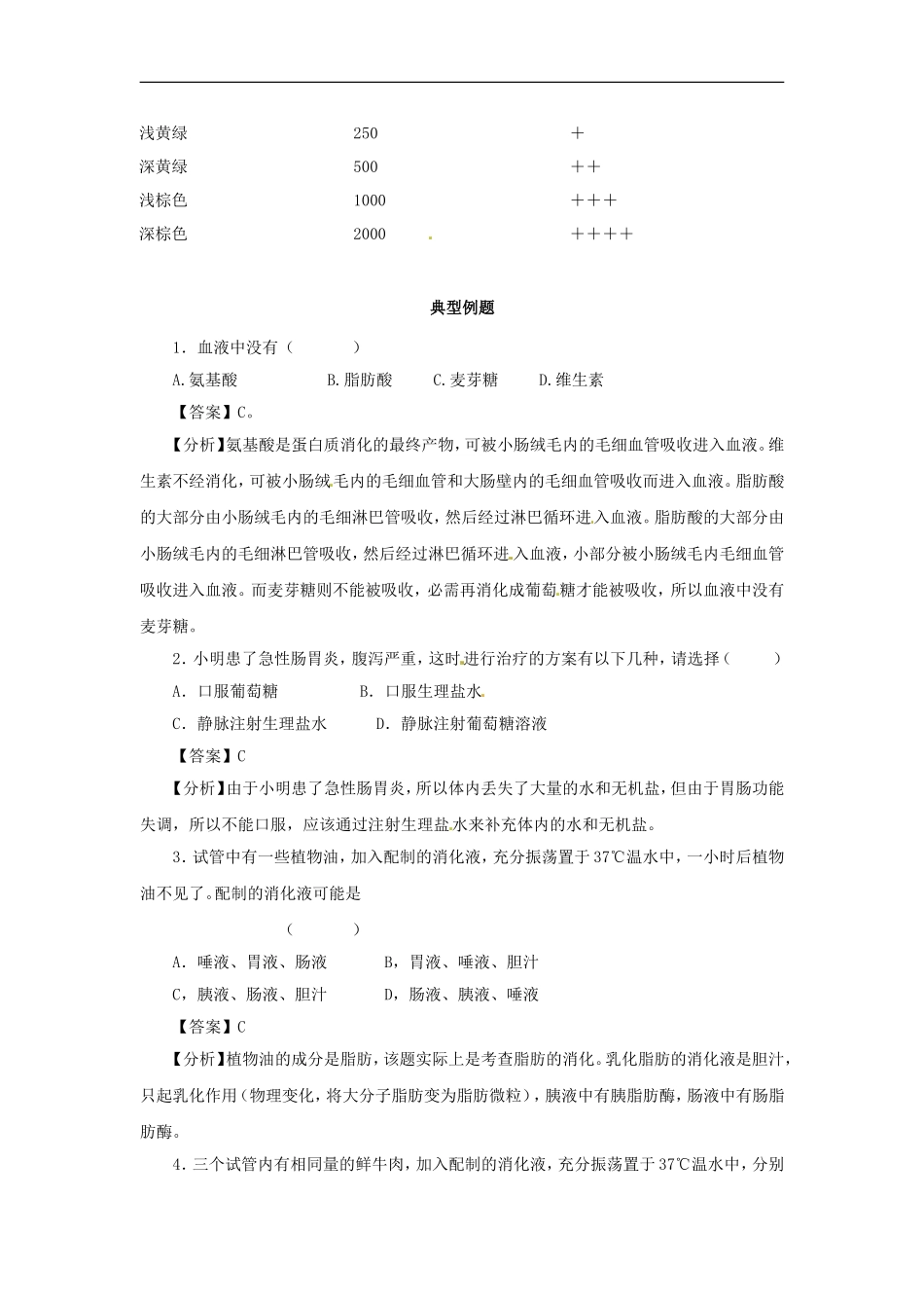 七年级生物下册8.2食物的消化和营养物质的吸收（教案）北师大版_第3页