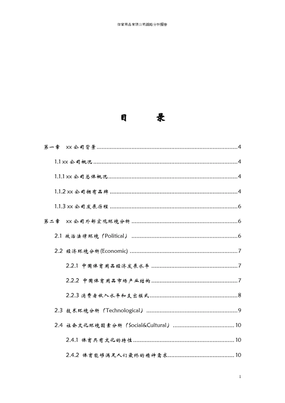 体育用品有限公司战略分析报告_第2页