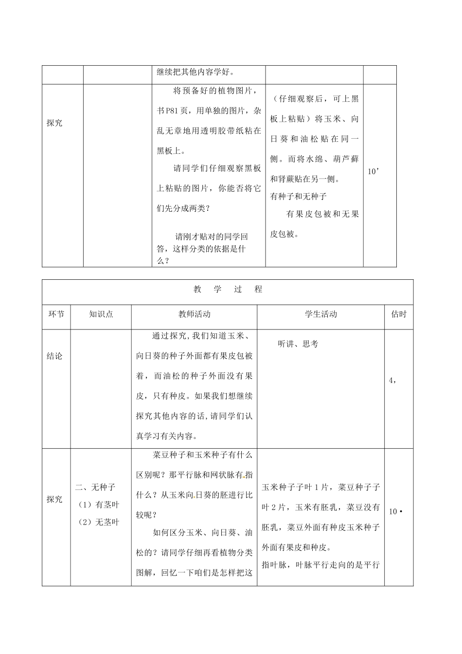 山东省临沭县第三初级中学八年级生物上册《尝试对生物进行分类》教案一 人教新课标版_第3页