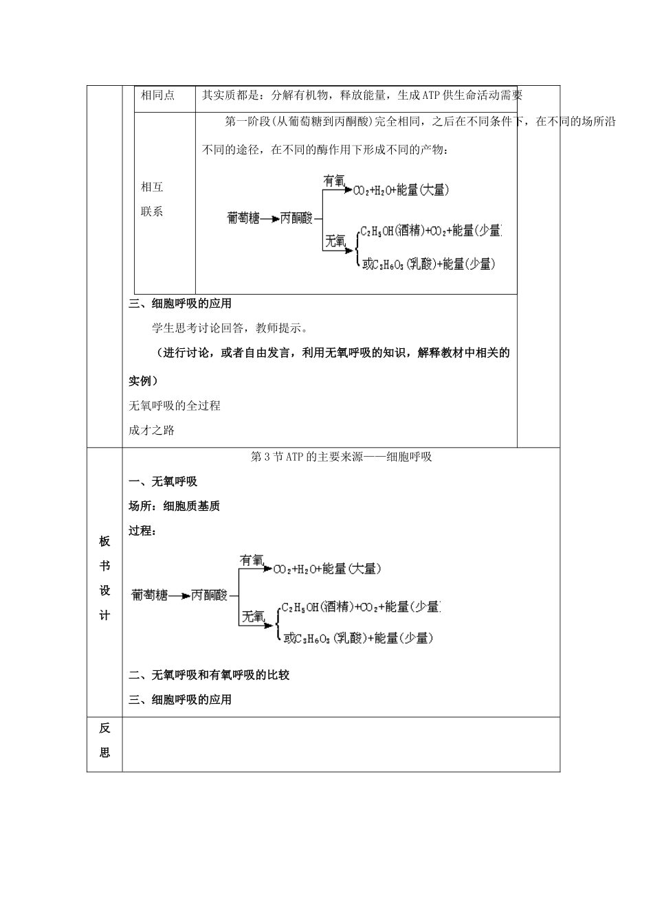 高中生物《ATP的主要来源——细胞呼吸》教案11 新人教版必修1_第3页