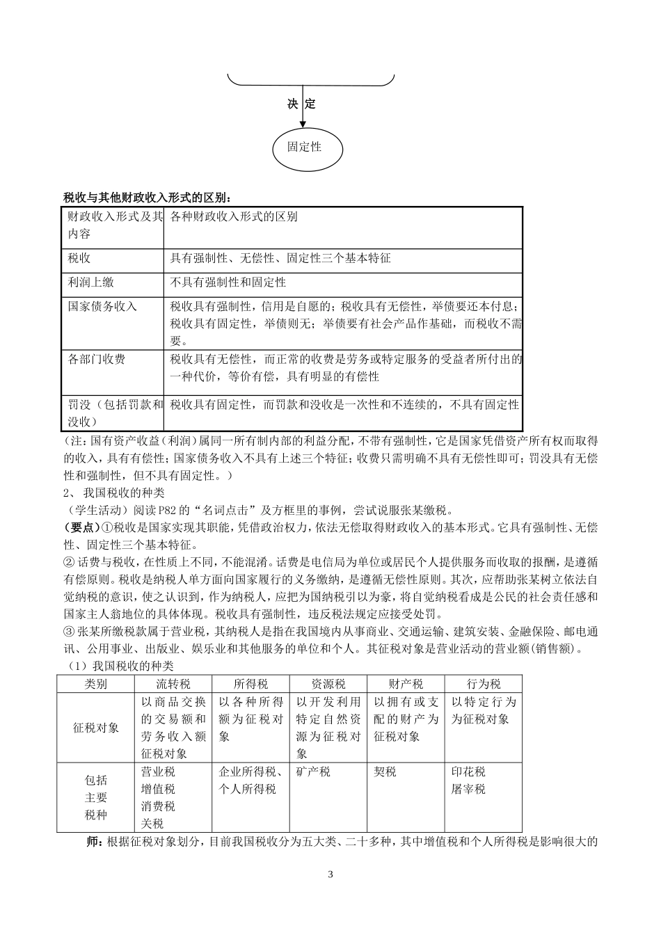 高一政治第九课 征税和纳税第一框税收及其种类教案_第3页