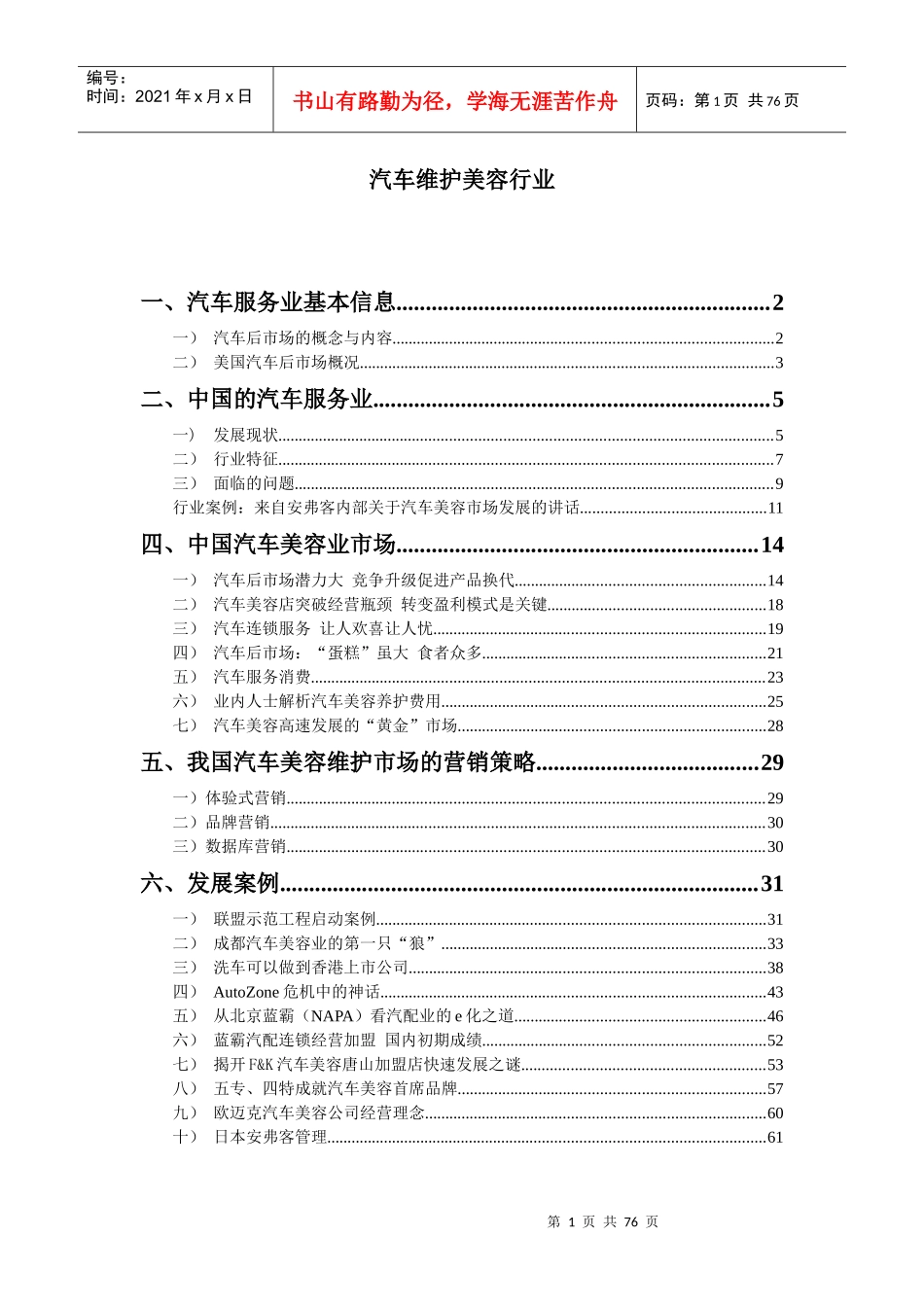 XXXX1128汽车美容业_第1页