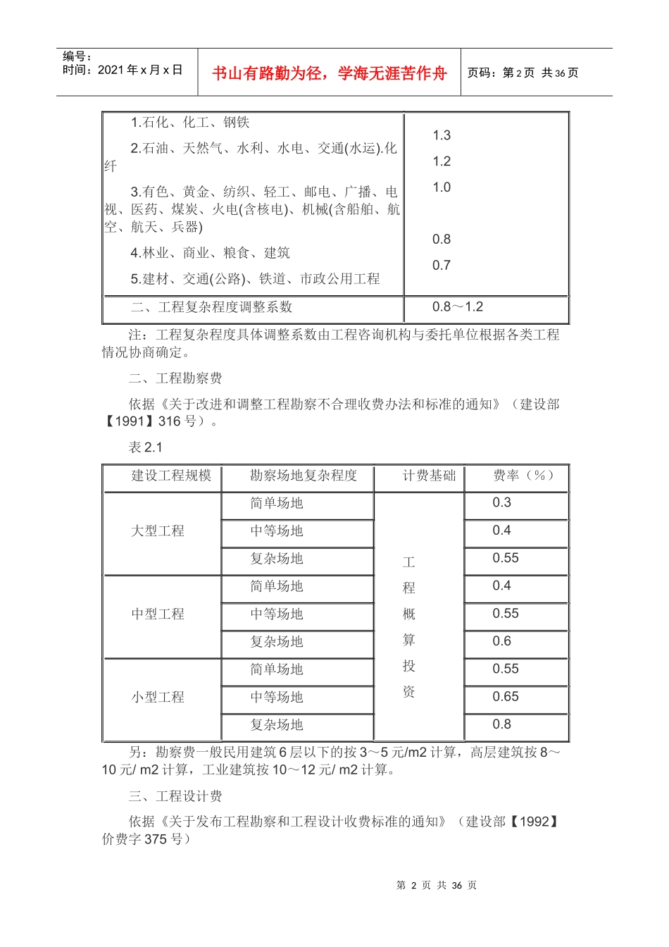 前期工程取费标准_第2页