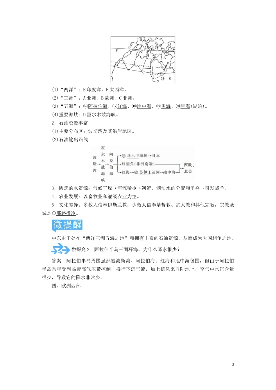 高考地理总复习 第十七章 世界地理 第二节 世界重要地区讲义（含解析）新人教版-新人教版高三全册地理教案_第3页