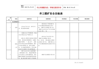 井工煤矿安全自检表（DOC102页）