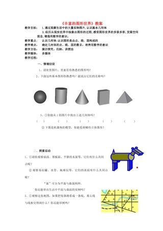 七年级数学 《丰富的图形世界》教案 苏科版