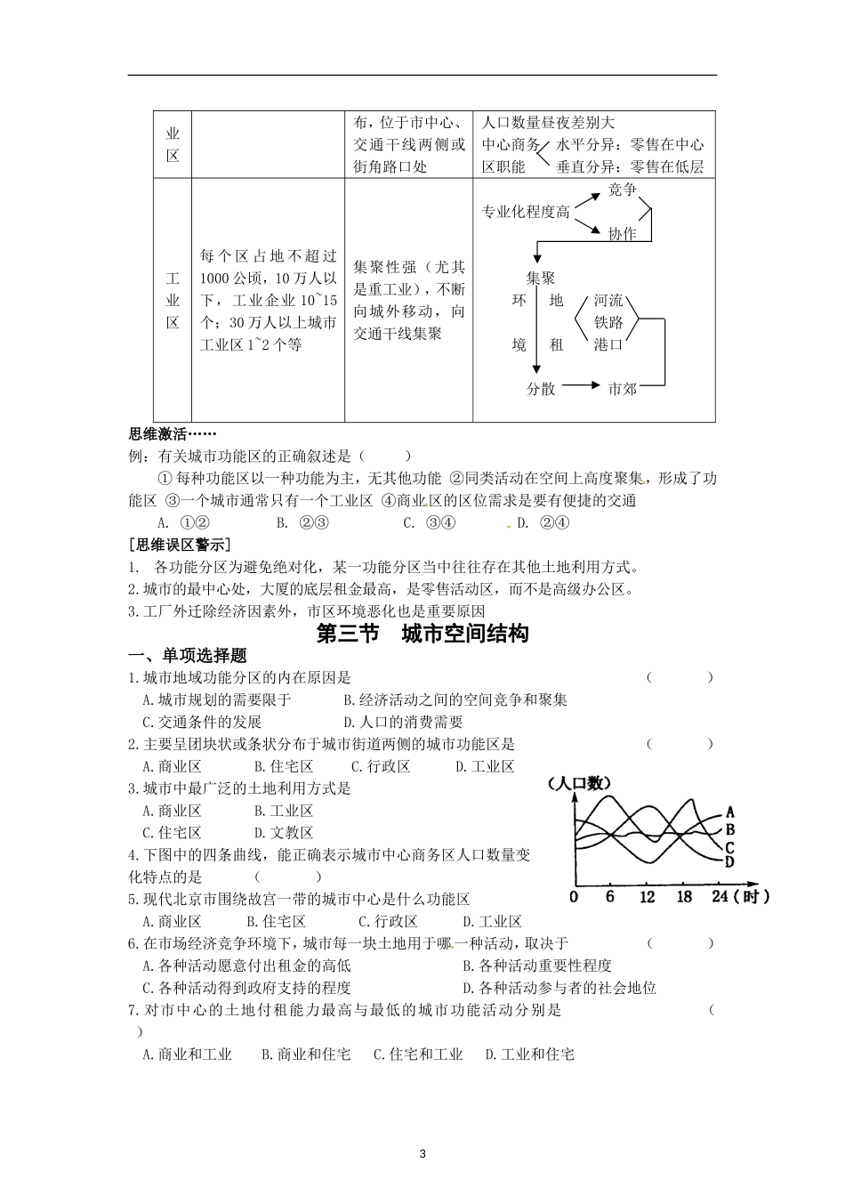 高中地理 第二单元 第三节 城市空间结构教案 鲁教版必修2_第3页
