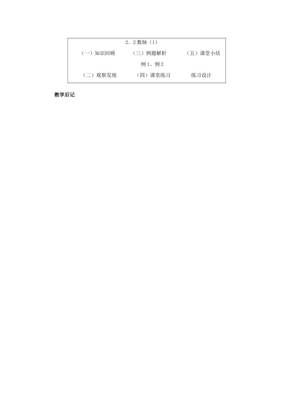 七年级数学上册 第二章 有理数及其预算 2.2 数轴教案（1） 新人教版_第3页