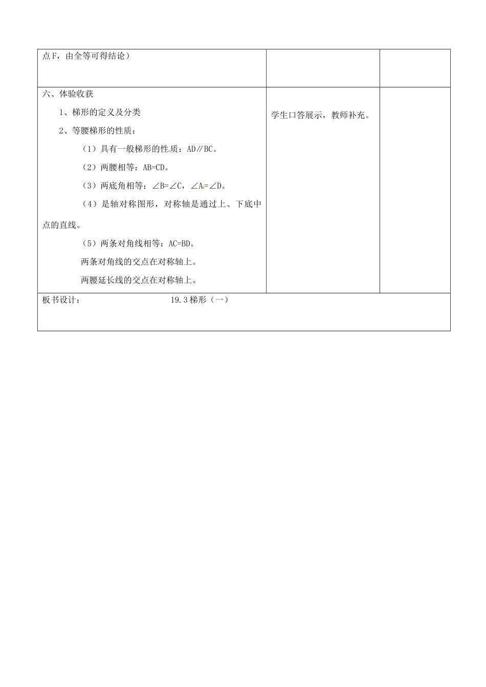 山东省郯城三中八年级数学《梯形》教案 人教新课标版_第3页