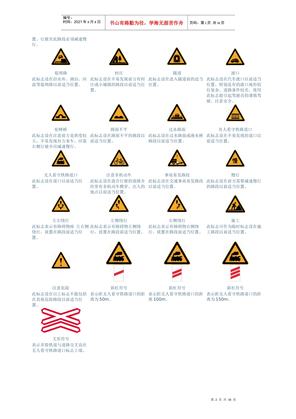 交通标志大全(非常齐全XXXX)_第2页