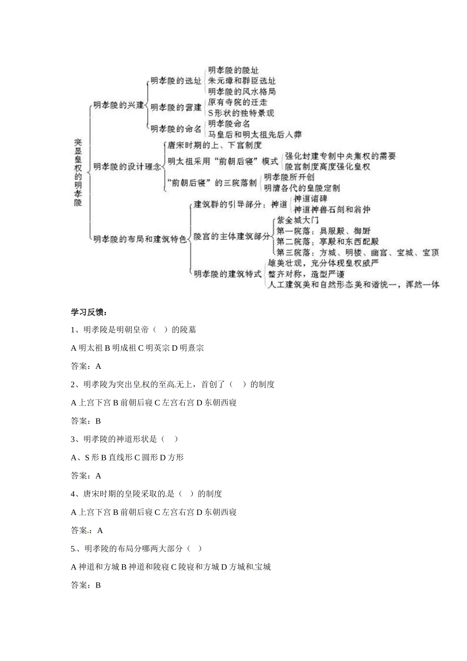高中历史： 6.3 突显皇权的明孝陵（学案）新人教版选修6_第2页