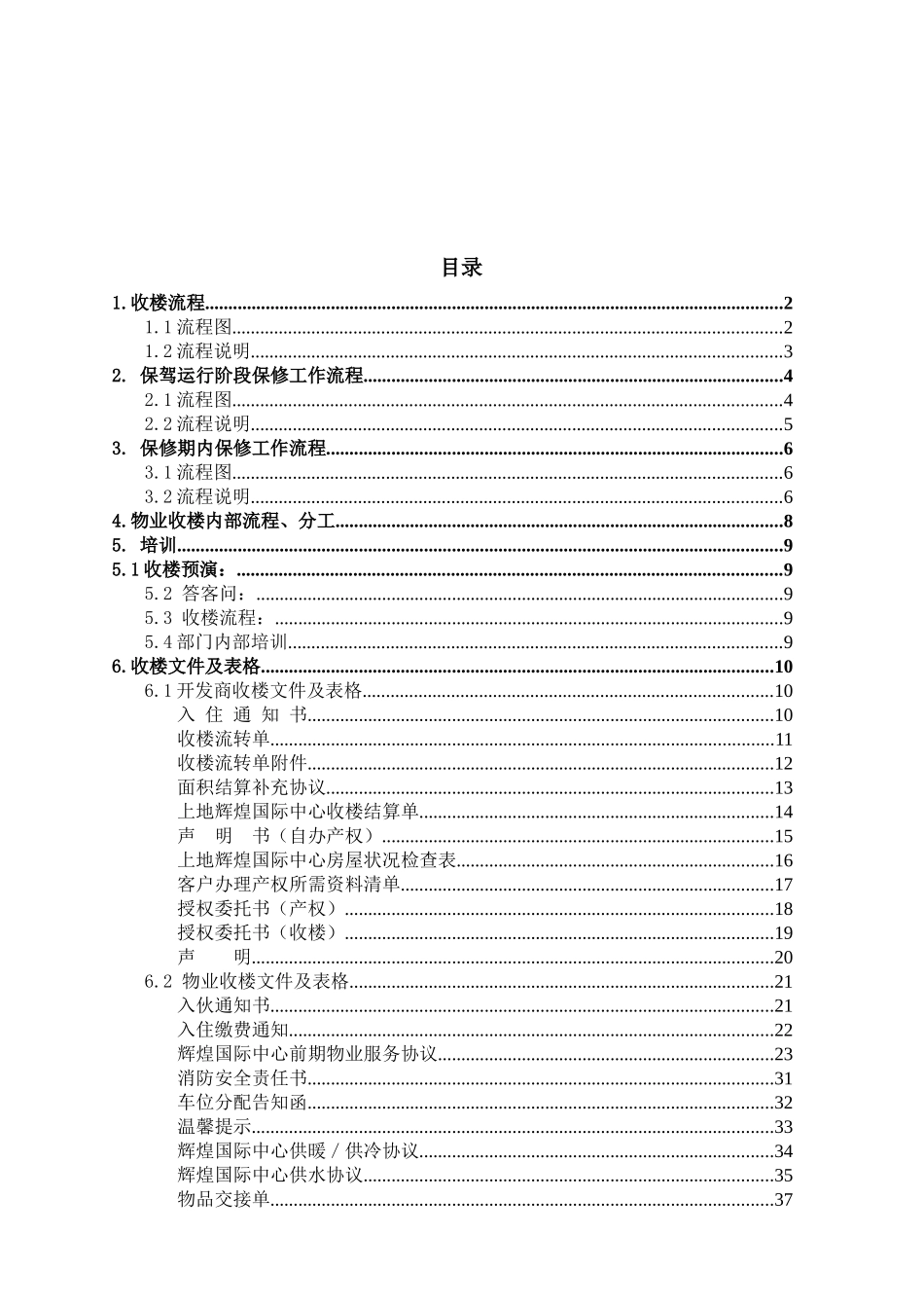 北京鸿润物业收楼工作方案(荐)_第1页