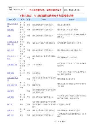 (石家庄楼盘汇总)