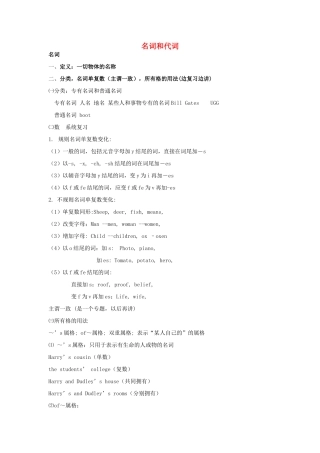 高考英语复习 名词VS代词教案