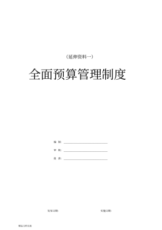 全面预算管理制度和表格(核心)