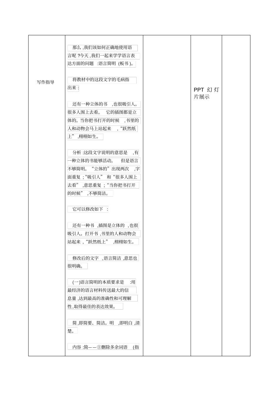 初中作文《作文-语言简明》教学设计_第2页