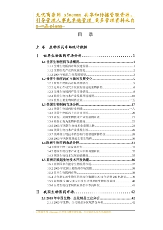 中国生物制药市场研究报告上卷