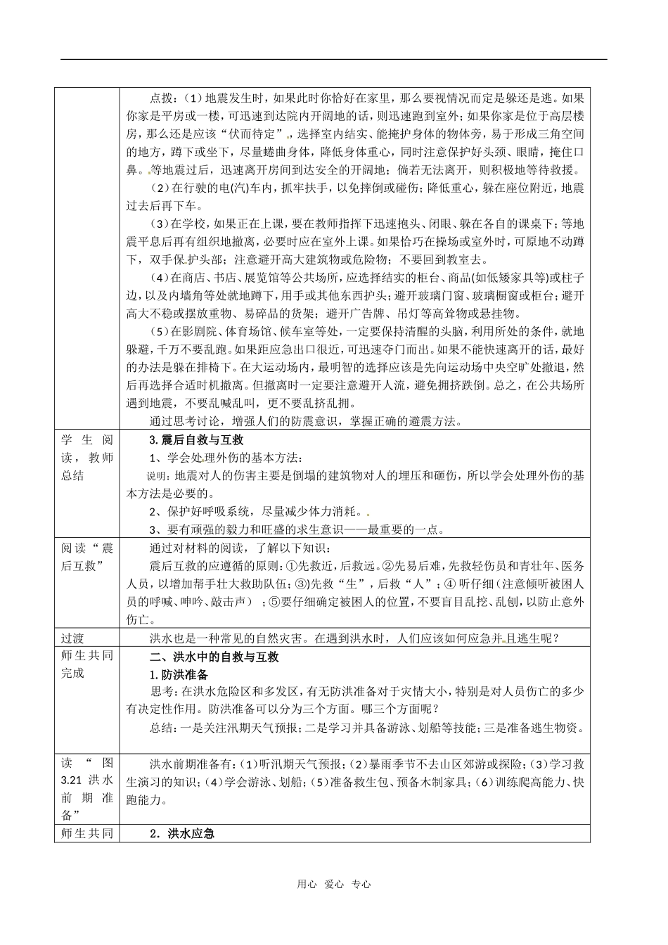 高中地理：33《自然灾害中的自救与互救》教案新人教版选修5_第3页
