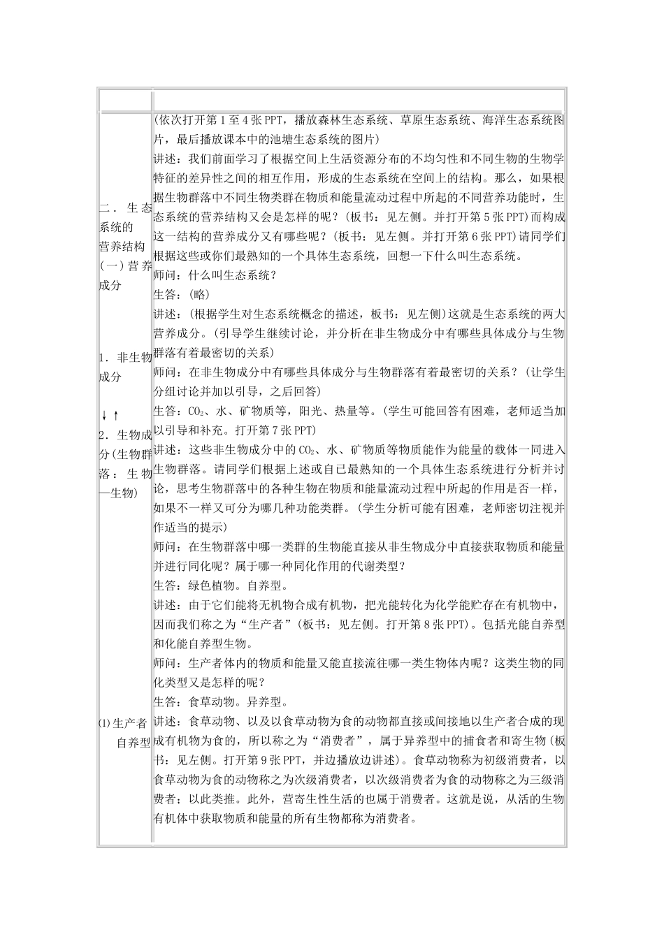 高中生物 第六章 生态系统 6.1 生态系统的营养结构（1）教案 浙科版必修3-浙科版高二必修3生物教案_第2页