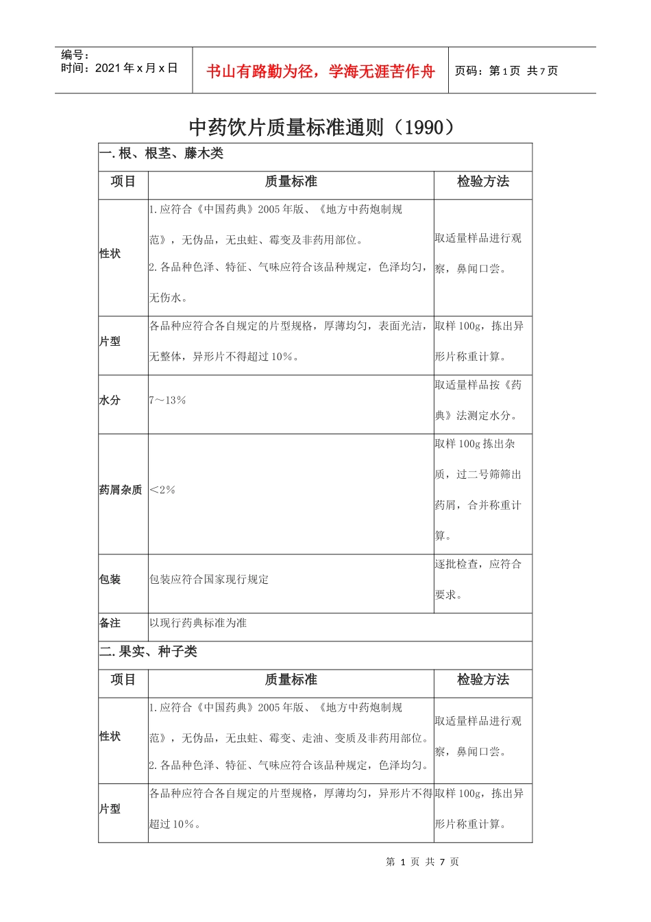 中药饮片质量标准通则_第1页