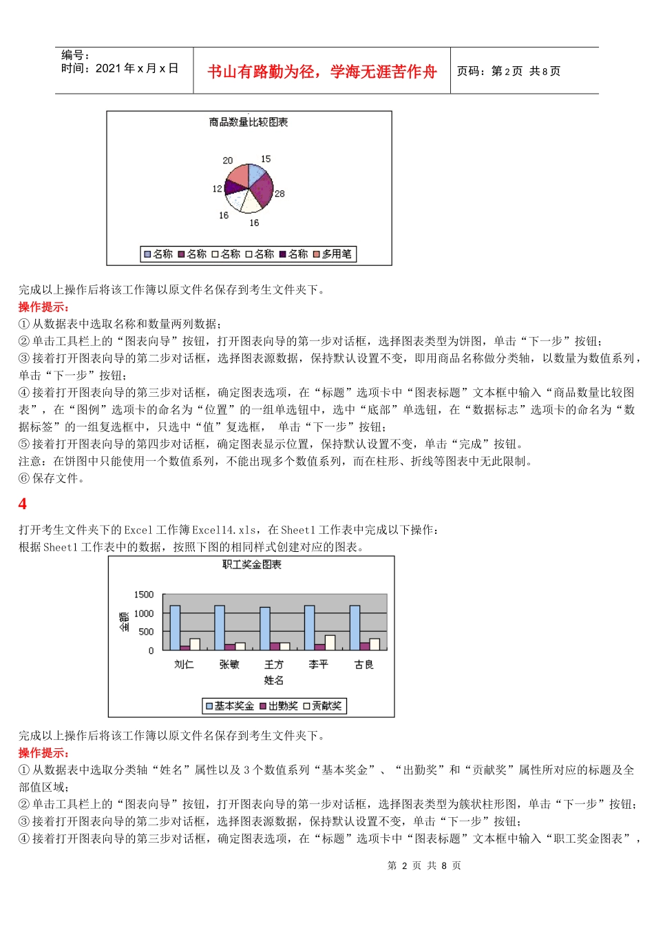 Excel电子表格操作题_第2页