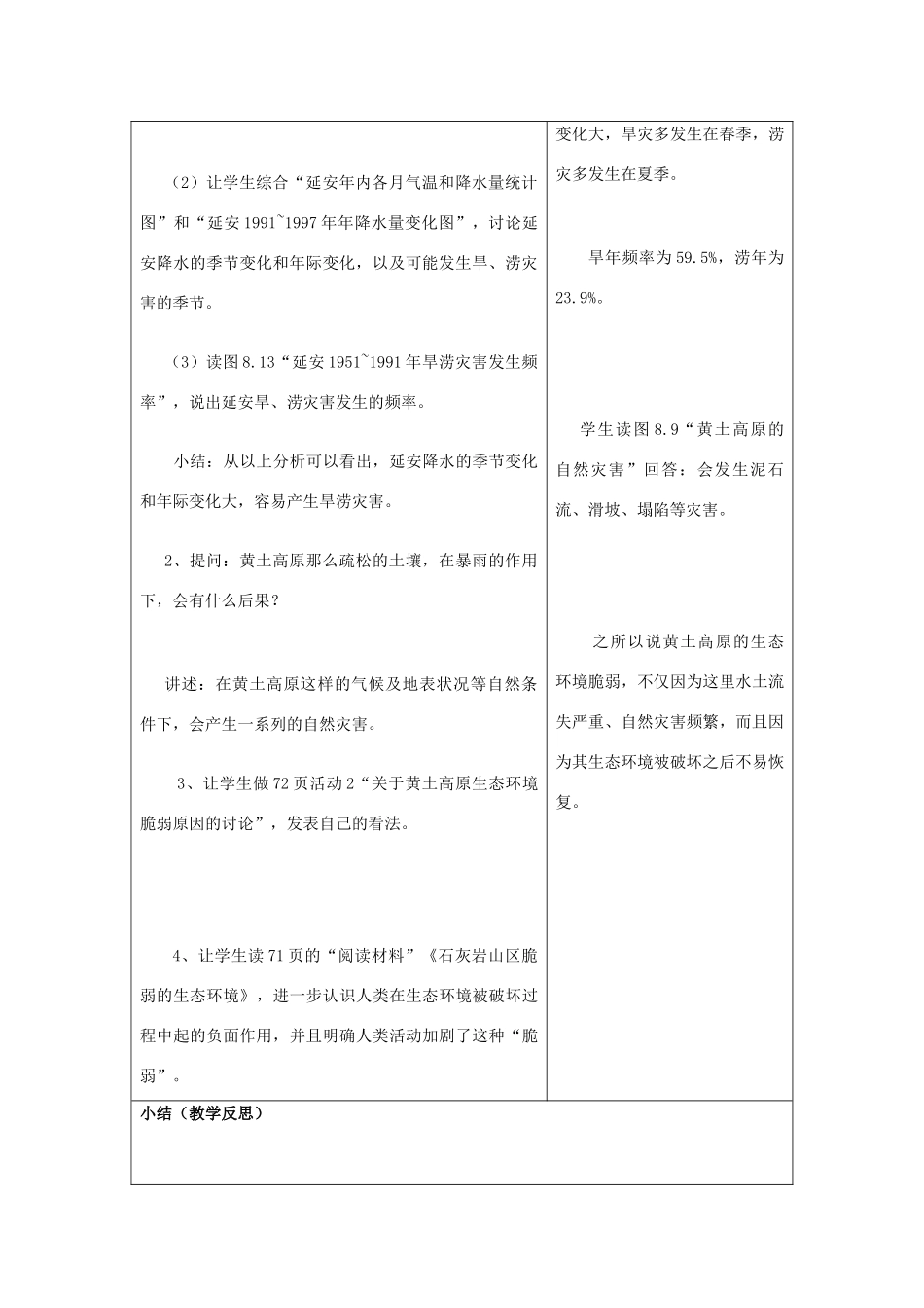 山东省郯城三中八年级地理上册《沟壑纵横的特殊地形区-黄土高原》教案1 新人教版_第2页