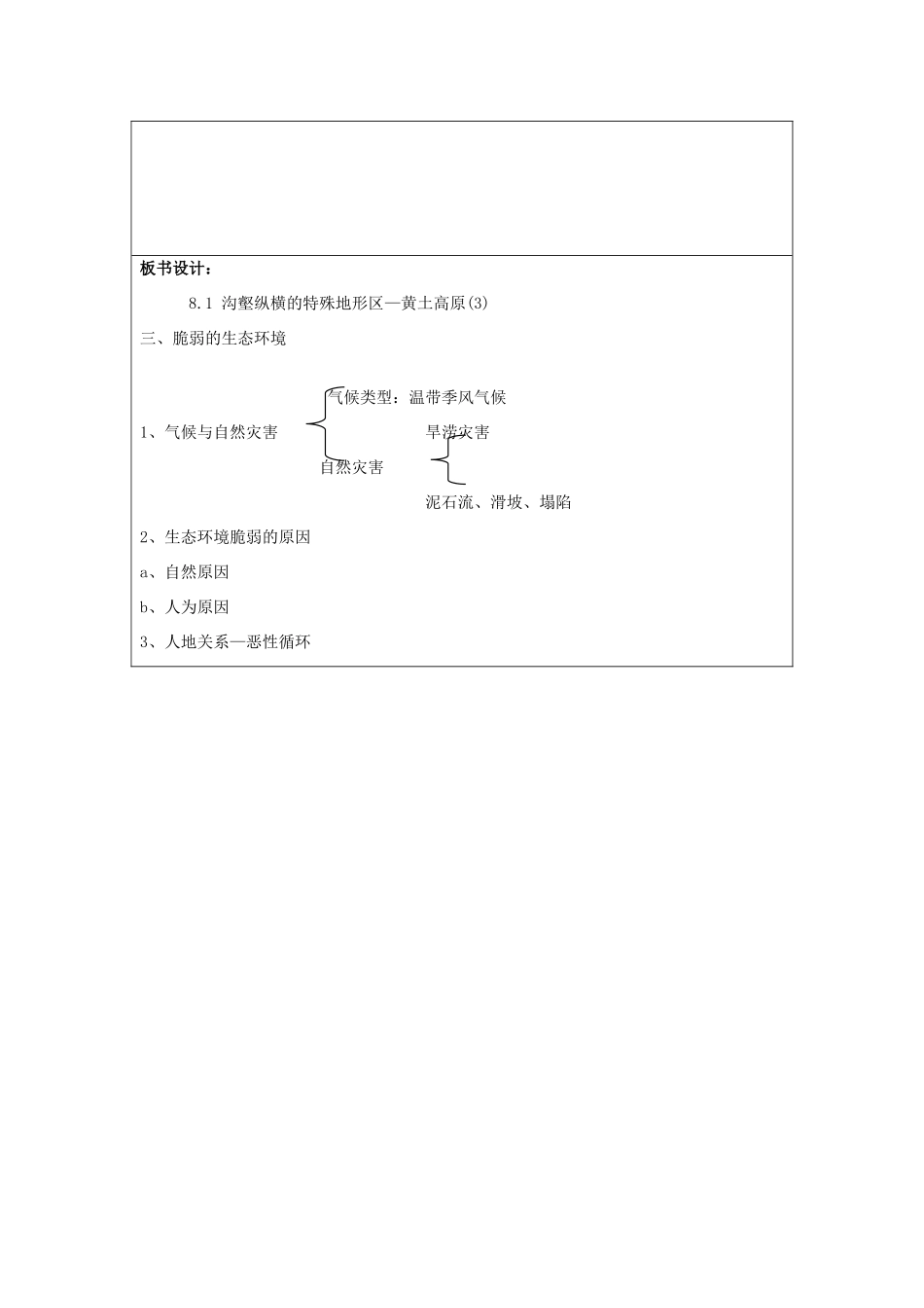 山东省郯城三中八年级地理上册《沟壑纵横的特殊地形区-黄土高原》教案1 新人教版_第3页