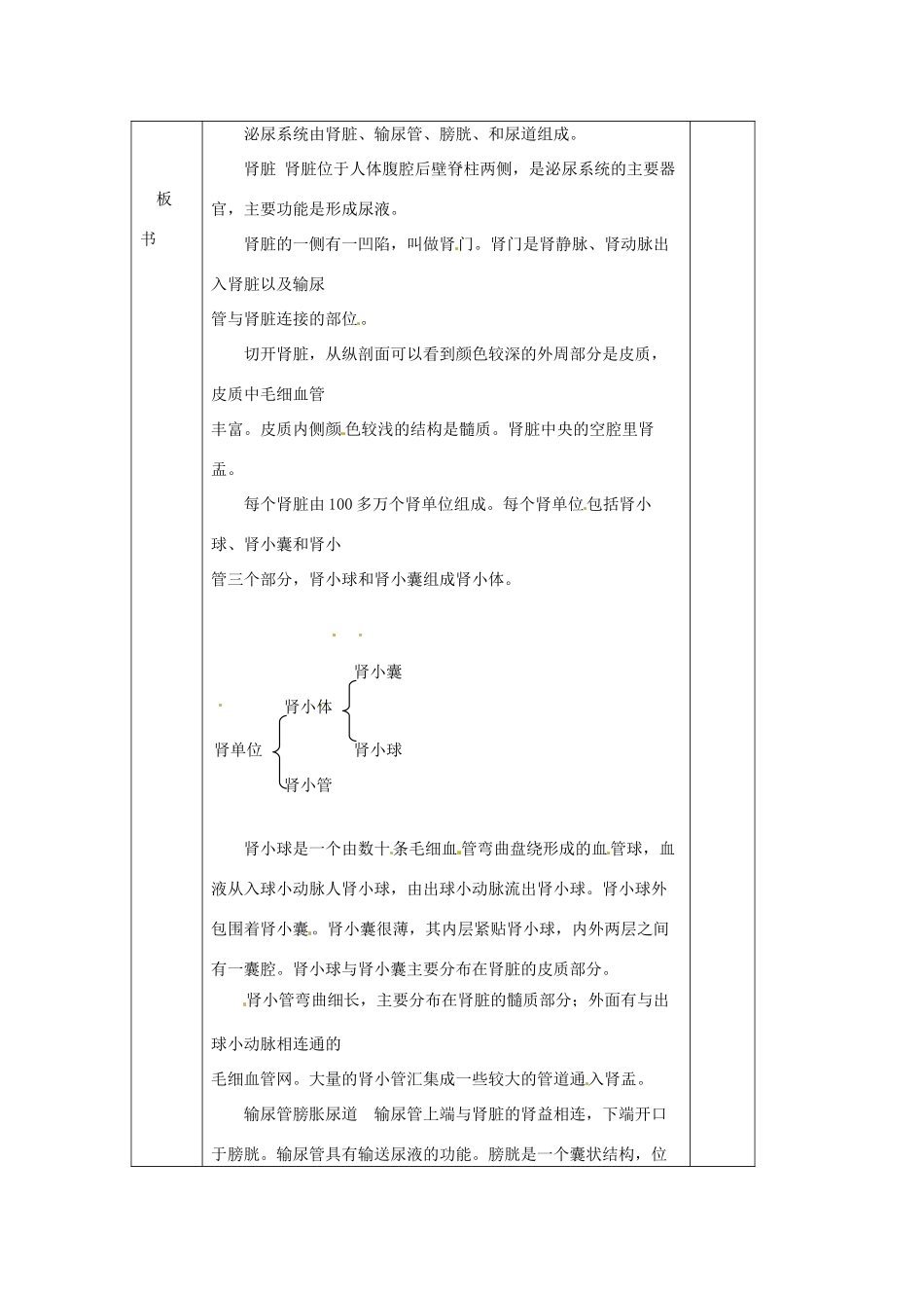 七年级生物下册 第11章第2节尿的形成与排出教案 北师大版_第2页