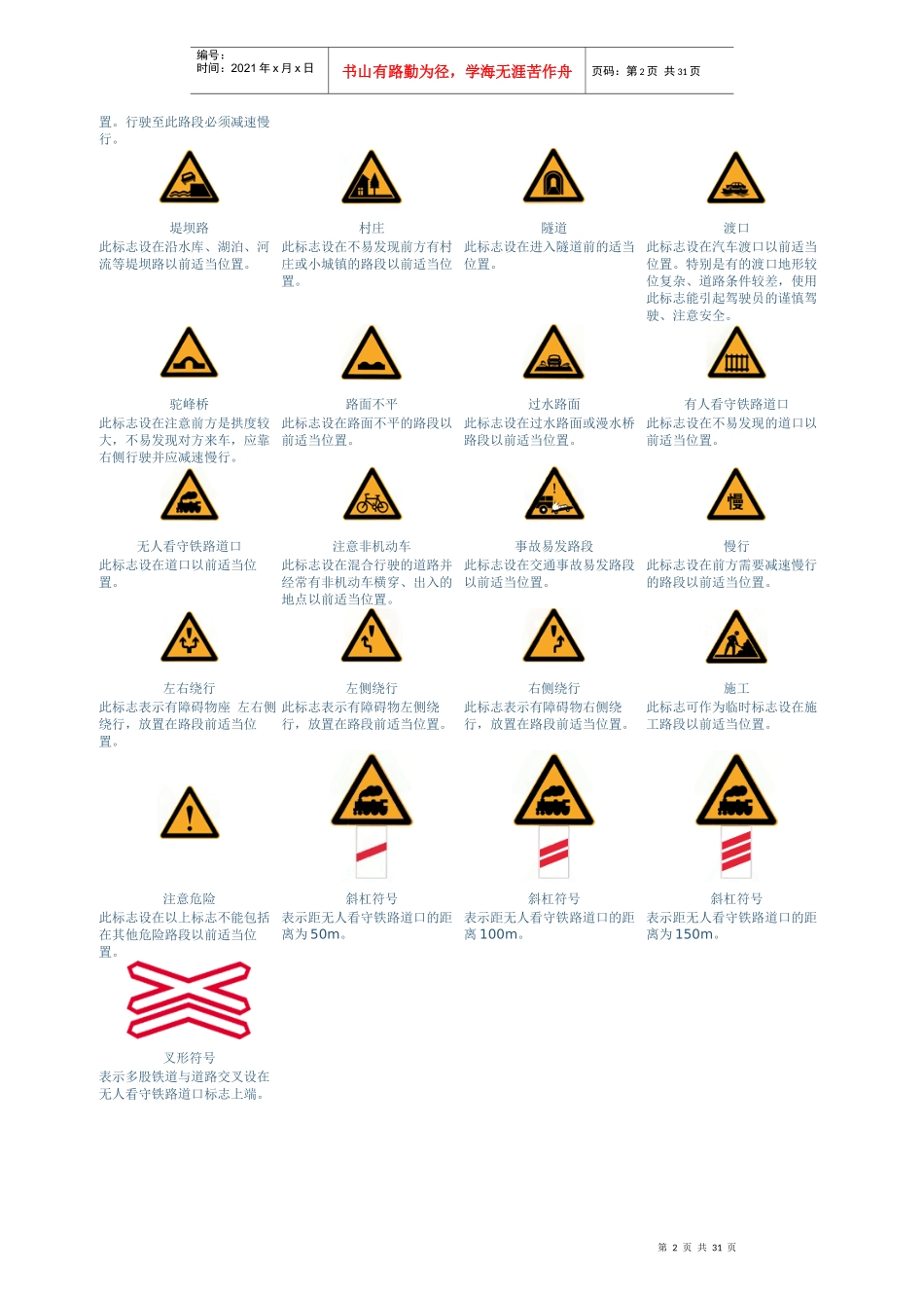 交通标志及交警手势含义_第2页