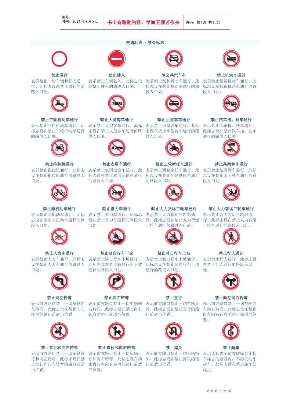 交通标志及交警手势含义_第3页
