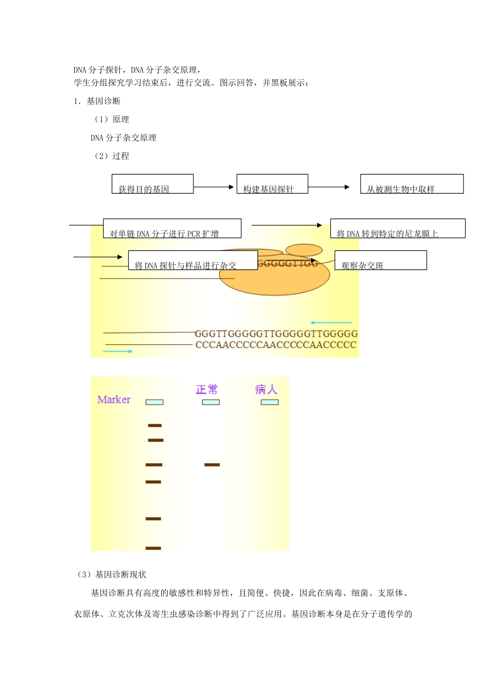 高中生物 1.2《基因诊断与基因治疗》教案 新人教版选修2_第2页