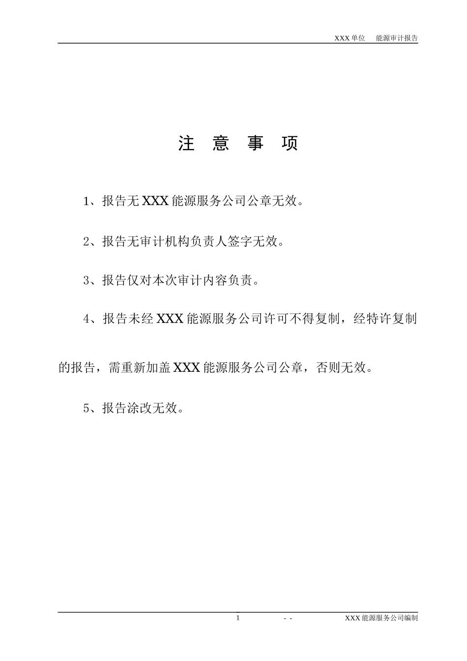 XXXX年能源审计报告模本(最终)_第2页
