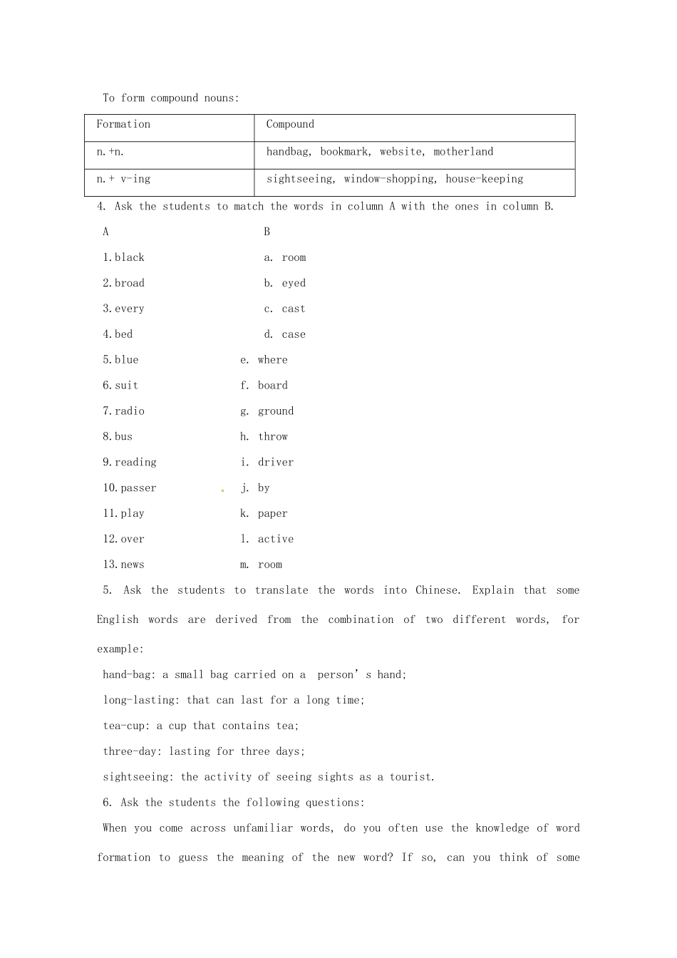 高中英语 Unit 2 Sporting events Word power教案 牛津译林版必修4-牛津版高一必修4英语教案_第3页