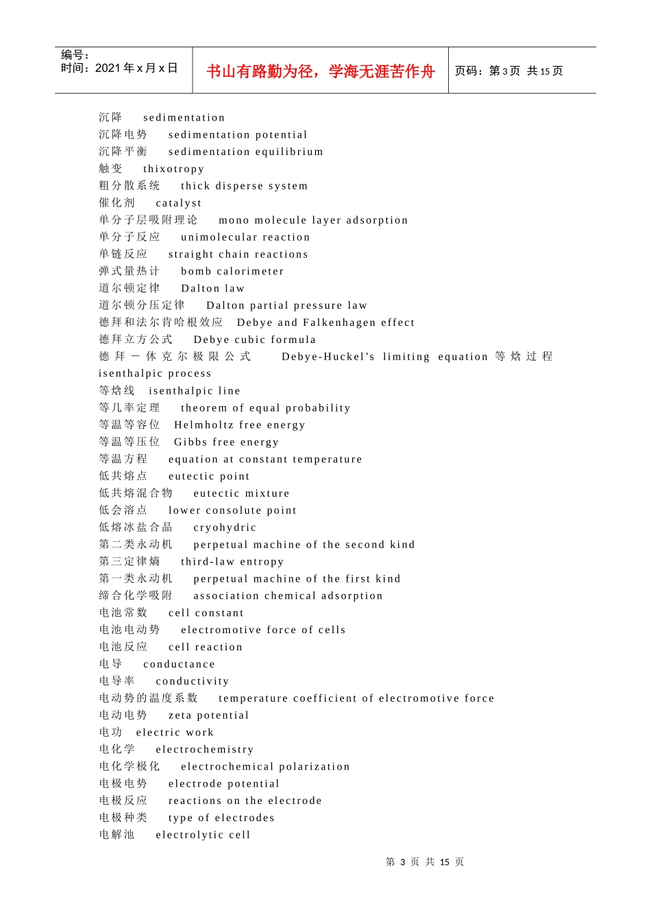 化工术语中英文对照大全_第3页