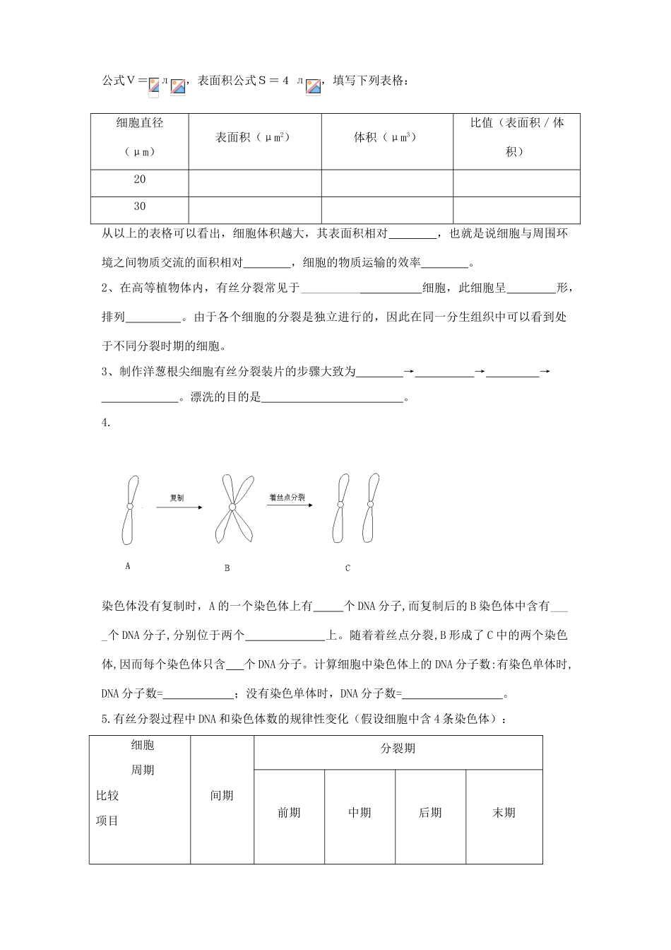 高中生物《细胞的增殖》教案7 新人教版必修1_第2页